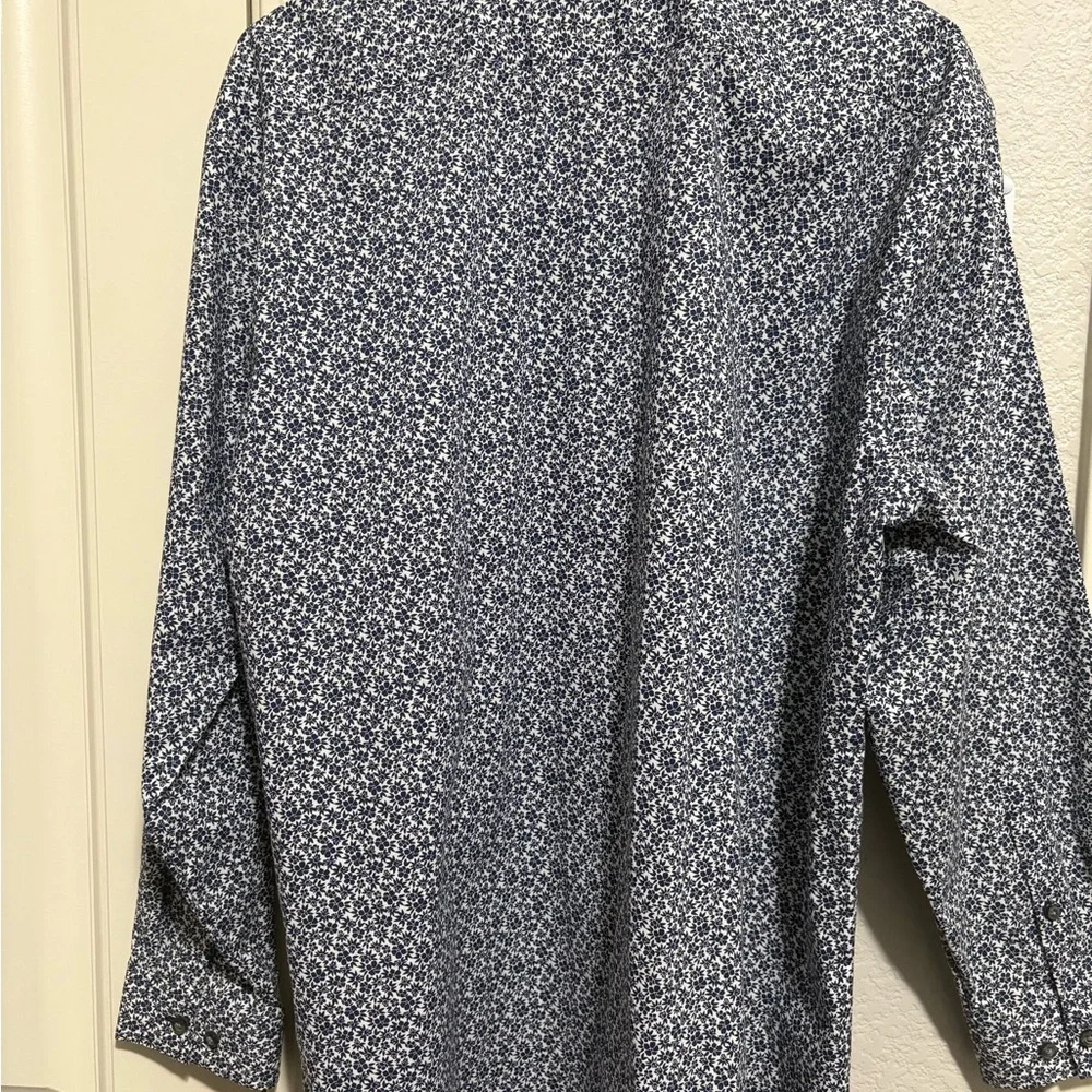 JF J.Ferrar Navy Floral Shirt - Picture 3 of 8